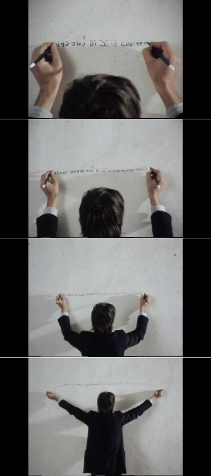 意大利艺术家波提用左手和右手同时写下1个文字